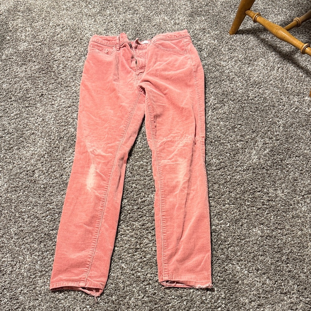 LOFT Coral Corduroy Pants